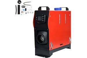 LZQ Ogrzewanie postojowe na olej napędowy 8 kW, 12 V, ogrzewanie z pilotem zdalnego sterowania, monitorem LCD i tłumikiem, do samochodów, kamperów, łodzi, ciężarówek, przyczep (czerwony, typ B)