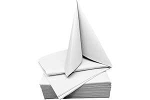 ‎STAUBPIRAT STAUBPIRAT Airlaid Servietten weiß – 65 g/qm Premium-Qualität - 40 x 40 cm Dinner Serviette stoffähnlich - Tischdekoration für Geburtstag, Hochzeit, Feiern und Events