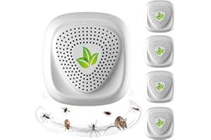 Repellente de plagas ultrasónico, Control electrónico de plagas repelente de mosquitos de 4 paquetes, Seguro para Humanos y Mascotas, Contra Cucarachas, Arañas y Hormigas para Hogar