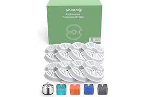 AONBOY Filtros de Fuente para Gatos, 8 Piezas de Filtros de Bebedero Gatos, Triple Filtración, Satisface Las Necesidades de Reemplazo de 2 a 4 Meses