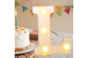 SRVILLG Light Up Letters, Glitter LED Letter Light, LED Alphabet Lights, Warm White Light Up Alphabet Sign, Gifts for Girls Women Party Birthday Decorations Night Light Christmas Valentine Decor (Letter-L)