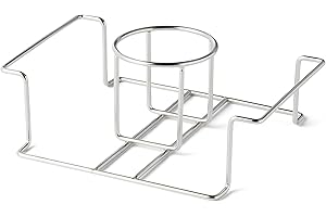 Amazon Basics - Soporte para latas de Cerveza para Parrilla de Pollo, Color Plateado - Pack de 1
