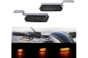 JMTBNO Mini LED Clignotant Moto Guidon Aluminium Lumières Ambrés lndicateurs Étanche Séquentiel Lampe Ampoule Universel 12V Homologue pour Cruiser Bobber Chopper Cafe Racer Scooter