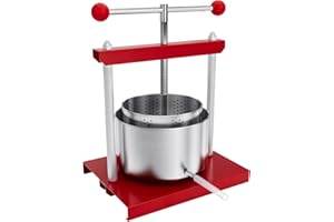 YUENFONG 3L Obstpresse Edelstahl Fruchtpresse Manuelle Presse Saftpresse Beerenpresse mit Edelstahlkorb, Weinpresse Maischepresse für Obst, Gemüse, Trauben