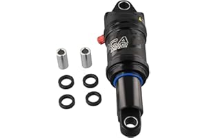 Honseadek Amortisseur arrière de vélo en alliage d'aluminium, avec fonction de verrouillage de rebond, pression d'air réglable, pour vélos de montagne (165 mm x 35 mm)