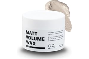 ‎O.C. HAIRCARE O.C. HAIRCARE Matt Volume Wax – starkes Volumen Haarwachs für Männer - 30 Tage risikofrei testen - matte Struktur, gesunder Glanz & starker Halt - kein Verkleben - ideal für feines und dünnes Haar