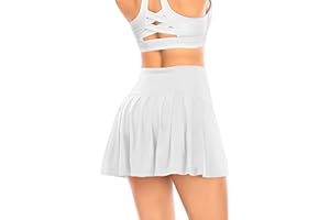 YARRCO Damen Plissierter Tennisrock mit Hose Faltenrock Kurz Hosenrock Tennis Golf Sport Workout Running Rock Sommerrock Minirock
