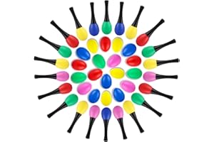 AKOLAFE 40 PCS Plastic Eggs Mini Maracas Colorful Shakers Maracas Egg Shaker Toy Eggs Todler Musical Instruments for Party Favors, 5 Colours
