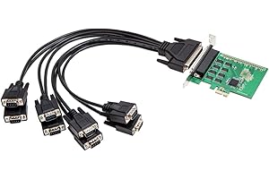 IO CREST RS-232 DB9 Series 8x Serial (8S) 8 Port PCI-Express 2.0 x1 Card XR17V358 Chipset 16C550 UART