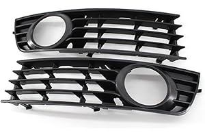 SZSS-CAR Griglia paraurti anteriore Compatibile con Sedan Audi A4 B6 2001~2002 2003 2004 2005, destra e sinistra, con foro per fendinebbia