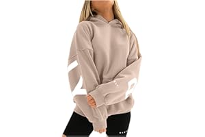 KEXIMIXUE Blackprint Hoodie for Damen Oversize Pullover Mit Kapuze Sport Gym Athletic Sweatshirt Baggy Soft Kapuzenpullover Tee Tops Shirts Sportbekleidung