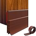 Admusse Door Seal Strip Weather Stripping Self adhesive under Door Seal Blocking Air, Dust and Bugs Door Draft Blocker Sweep Strip for bottom of Door Sound Reduction Silicon (Brown)
