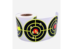 ATFLBOX Lot de 200 cibles auto-adhésives anti-éclaboussures avec disques de tir réactifs à l'impact jaune fluo autocollants cibles en papier 7,6 cm pour carabines, pistolets, exercices de tir Airsoft BB Gun