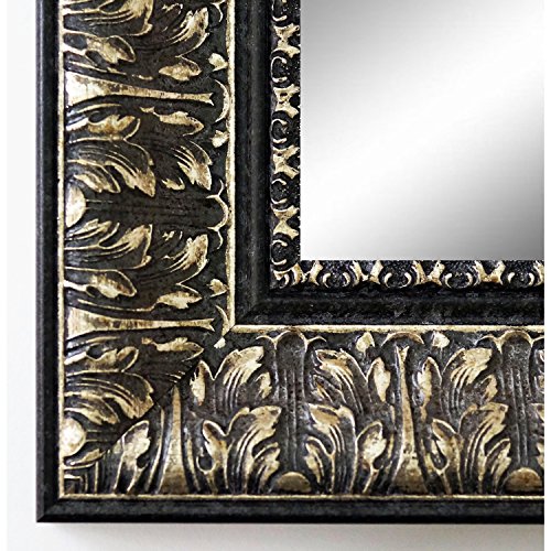 Spiegel Wandspiegel Badspiegel Flurspiegel Garderobenspiegel - Über 200 Größen - Ancona Schwarz Silber 7,5 - Größe des Spiegelglases 50 x 140 - Wunschmaße auf Anfrage - Modern