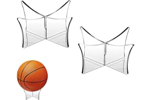 ANOTHEEE 2 PCS Football Display Stand, Acrylic Ball Display Stand Multi-function Ball Stand Holder Clear Basketball Stand for Soccer Football Basketball Volleyball Bowling Ball Holder for Display