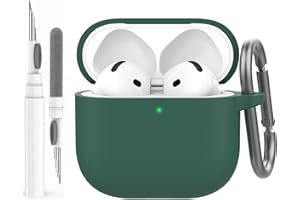 AhaStyle AirPods 4 Custodia Cover(2024) Custodia AirPods di quarta generazione in silicone morbido con kit pulizia Cover Skin per Apple AirPods 4 Supporto custodia di ricarica USB-C ricarica wireless