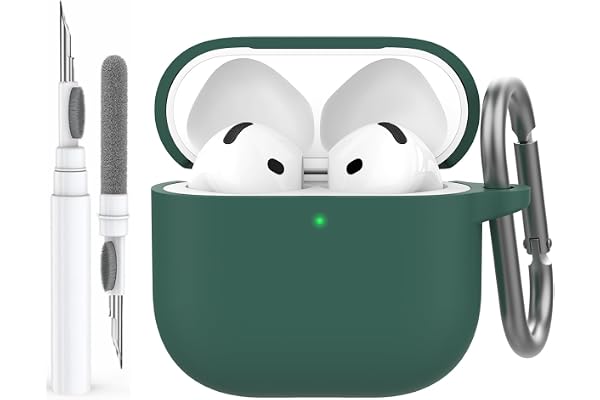 AhaStyle Coque AirPods 4 (2024) avec Kit Nettoyage Silicone Étui Protection pour AirPods 4ème Génération Anti-Rayures Housse pour Apple AirPods 4 Supportant Recharge USB-C et Recharge sans Fil
