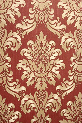 Vinyltapete Tapete Barock Retro # rot/gold # Kingwelson # 680010 - 3
