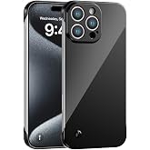 Fenza iPhone 16 Pro Uyumlu Yanları A&ccedil;ık Mika İnce ve Hafif Tasarım Sert Arka Kapak Kılıf - (Siyah)