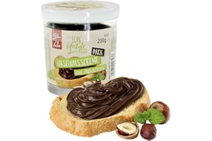 Haselnusscreme ohne Zusatz von Zucker "Dunkle Schokolade" 200g Glas | mit 9,6g Protein | mit Maltit als Zuckerersatz | Schoko - Haselnuss Creme von LCW