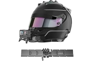 Lupholue Upgrade Motorradhelm-Kinnhalterungs-Kits mit selbstklebenden gebogenen Pads, Compatible with GoPro Hero 12, 11, 10, 9, 8, 7, (2018), Hero Black, Session, Xiaomi Yi, SJCAM, Campark