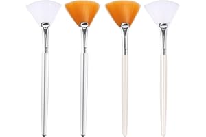 SAVITA 4 Piezas Pinceles para Mascarilla, Cepillo Aplicador de Ácido Pinceles en Forma de Abanico Pinceles Faciales Suaves Herramientas para Pelar Maquillaje de Mascarilla