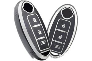 OFFCURVE Etui a Cle Voiture Coque Clé, Étui à Clés Couvre Clef Cache Clef Apte à Nissan X-Trail T31/T32 Qashqai J10/J11 Juke Micra March Note Pulsar Cube Leaf Roadster Infiniti FX35/Q50