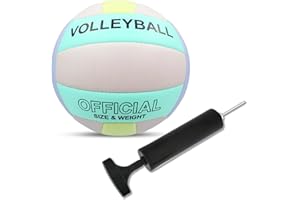 TOATELU Balón de voleibol de playa tamaño oficial 5: pelotas de voleibol blandas con bomba de pelota, voleibol deportivo, entrenamiento deportivo, juego de arena para exteriores e interiores, para