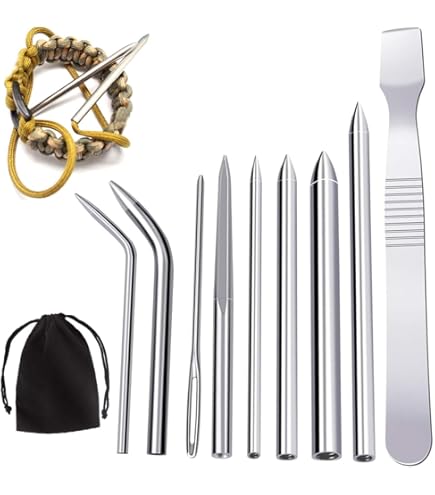 Ago Per Paracord E Lavoro In Pelle - Acciaio Inossidabile, Per Fai Da Te, Cuciture Senza Nodi (Blu)