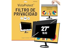 VistaProtect - Filtro de Privacidad y Filtro Anti Luz Azul Premium, Privacy Screen Filter, Protector de Pantalla para Ordenador & Monitor (27″ Pulgadas - 16:10)