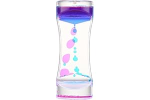 GIVOKE Acrylic Liquid Motion Bubbler Timer, Color Lava Lamp Sensory Toy for Relaxation, Effective Calming Stress Relief Hourglass Toy for Autism ADHD (B)
