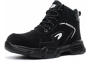 ZSDZSZ Winter Safety Boots Mens Waterproof Work Shoes Women Steel Toe Cap Trainers Warm Fur Lined Safety Shoes