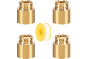 4 stycken mässing kranförlängning 1/2 tum x 20 mm, 1/2 tum IG x 1/2 tum AG, DN15 gängförlängning, 20 mm mässing förlängning m