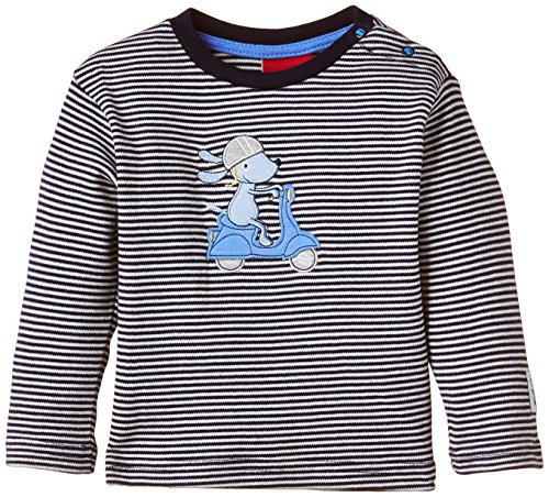 SALT AND PEPPER Baby Boys NB Longsleeve On Tour stripes Striped Crew Neck Long Sleeve Shirt, Blue (night Blue 481), 3-6 Months (Manufacturer size: 68)