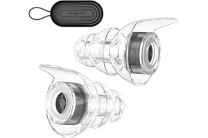 Hearprotek tapones concierto, silicona tapones reutilizables antiruido reducción ruido-protector auditivo ear plugs para Musica,festival,Dj,concert,moto estudiar- talla M (1pare, Negro)