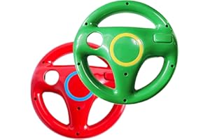 DOYO Volant Wii Mario Kart pour Nintendo Wii U Manette de Nintendo Switch Rouge et Vert (2 Pièces)