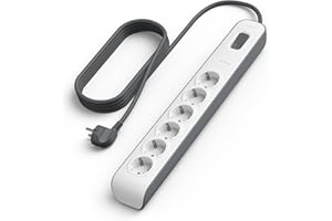 Belkin Ciabatta multipresa con 6 prese, protezione dalle sovratensioni con 6 prese CA protette, 650 joule, cavo di prolunga di 2 metri, presa multipla per casa, ufficio, laptop, computer e altro