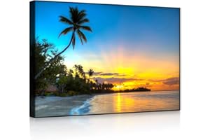 lightbox multicolor | Bilder mit LED Hintergrundbeleuchtung | Palmen am Strand | 60x40 cm | Front Lighted