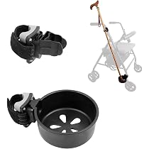 Supporto MPB Per Bastone E Stampelle Per Sedia A Rotelle E Deambulatore, Nero, Made In Germany