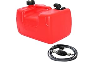 KDAMGOQE Serbatoio di carburante per barca serbatoio del carburante fuoribordo 12l 3 galloni serbatoio portatile portatile 14x11x10 pollici con serbatoio di gas marino in plastica ad alta densità per barche a
