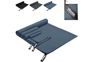 Vikcvcsc Toalla Microfibra Juego de 4 Toallas para Gimnasio Secado Rápido,Toalla Playa Microfibra Toalla Gym para Playa Camping,Toalla Microfibra Gimnasio Hombre Mujer para Fitness Yoga(Azul Marino)