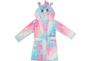 KAKU NANU Vestaglia Unicorno Bambina 4-11 Anni Morbido Cappuccio Vestaglia Bambino Accappatoio Ragazza Unicorno Bambina Regalo