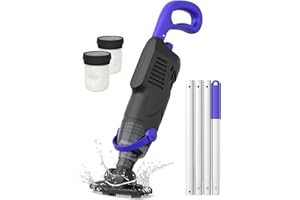 WUWO Aspirateur Little Shark pour Piscine Hors Sol, aspirateur pour Spa avec Moteur 60 W, Puissance d'aspiration de 18 Gal/Min, aspirateur léger pour Piscine avec Batterie 5000 mAh