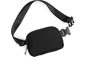 VOHONEY Gürteltasche Damen Bauchtasche Mode Hüfttasche Damen Geldbörse Ovale Tasche Umhängetasche Mini Gürteltasche für Reise Wanderung und Outdoor-Aktivitäten (Schwarz)