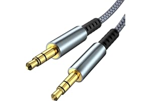 LALASIS Cable Jack 3,5mm Estéreo Trenzado de Nailon [1,2 m] para Radio de Coche, Auriculares, PC, Teléfono Móvil, Sistema Estéreo, Tableta, Altavoz