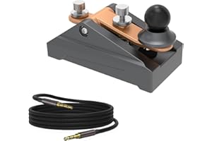 PUTIKEEG CW Clé à code morse – Clé télégraphique de poche en alliage d'aluminium gris pour opérateurs de radio amateur, tension réglable (gris)