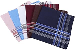 MEMOFYND 6-pak męskich chustek, kieszenie z kratką, zestaw bawełnianych męskich chustek, muszka, chłonne ręcznik do potu na wesele, święto maturalne, imprezę