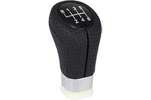 L & P CAR DESIGN L&P A276-13 Schaltknauf Knauf Leder Schwarz perforiert 6 Gang kompatibel mit BMW BMW 1er e81 e82 e87 e88 3er e90 e91 e92 e93 5er e39 e60 e61 Schalthebel Knauf Plug Play Ersatzteil Schaltknopf