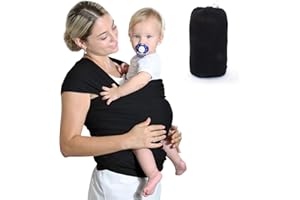 Fular Portabebés Elástico Gris Portador de Bebé, HyAdierTech Pañuelo de algodón, Porteo Seguro y Ergonómico Durante la Lactancia, Unisex, Para padres (A)