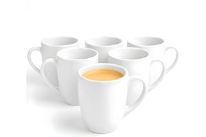 ‎GLASMARK KROSNO 1992 Glasmark Krosno Zestaw Kubków Ceramicznych 0,3 Litra Do Picia Kawy i Herbaty Z Uchem - Akcesoria Kuchenne Białe 6 x 300 ML